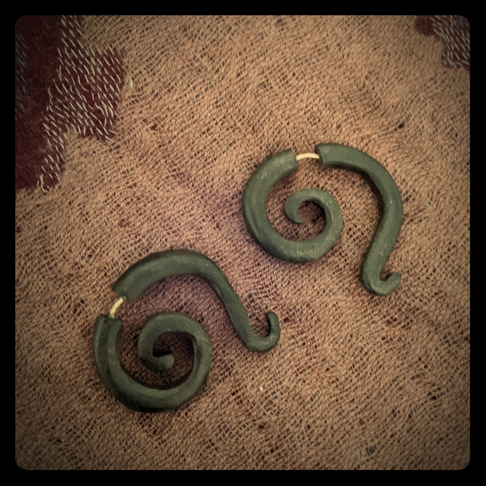 Funky wooden earrings